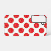 Wasserfarbenes rotes Fruchtwiederholmuster Samsung Galaxy Hülle (Rückseite (Horizontal))