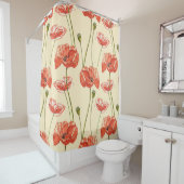 Wasserfarbenes rotes Muster. Duschvorhang (Beispiel)