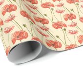 Wasserfarbenes rotes Muster. Geschenkpapier (Rolleneckpunkt)