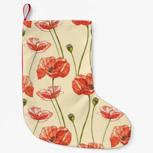 Wasserfarbenes rotes Muster. Kleiner Weihnachtsstrumpf