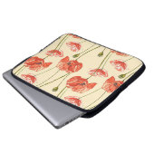 Wasserfarbenes rotes Muster. Laptopschutzhülle (Vorne Knopf)