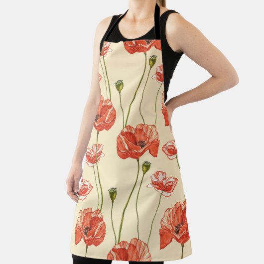 Wasserfarbenes rotes Muster. Schürze (InSitu)