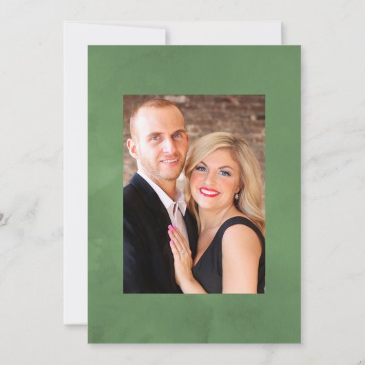 Wasserfarbenes Rustikales Hochzeitssemble Foto Save The Date (Rückseite)