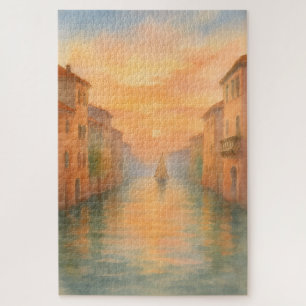 Wasserfarbenes Sailboat Traumhaft Venezianischer S Puzzle