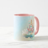 Wasserfarbenes Schloss Regenbogen Tasse (VorderseiteRechts)