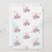 Wasserfarbenes Schloss Wolkenkratzer Einladung (Rückseite)