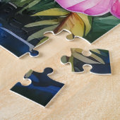 Wasserfarbenes schönes tropisches Wasserfallpuzzle Puzzle (Seite)