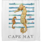 WASSERFARBENES SEEPFERD, STRANDSTADT, CAPE MAG DUSCHVORHANG (Vorderseite)