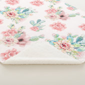 Wasserfarbenes Set mit exotischem Kakteen mit Blum Sherpadecke (3/4)