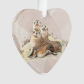 Wasserfarbenes Siegel Tiere Wildlife Foto Ornament (Vorderseite)