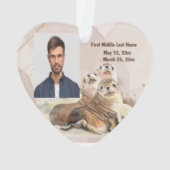 Wasserfarbenes Siegel Tiere Wildlife Foto Ornament (Rückseite)