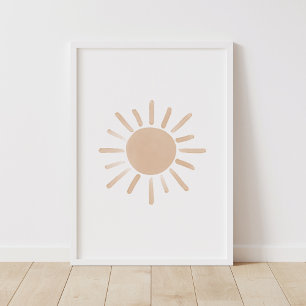Wasserfarbenes Sonnennursery Poster
