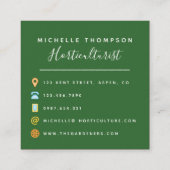 Wasserfarbenes tropisches Blattwerk personalisiert Quadratische Visitenkarte (Rückseite)