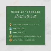 Wasserfarbenes tropisches Blattwerk personalisiert Quadratische Visitenkarte (Rückseite)