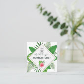 Wasserfarbenes tropisches Blattwerk personalisiert Quadratische Visitenkarte (Stehend Vorderseite)