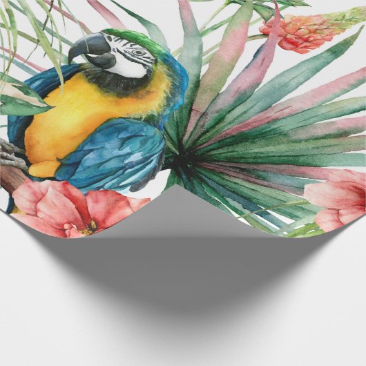 Wasserfarbenes tropisches nahtloses Muster mit Pap Geschenkpapier (Ecke)