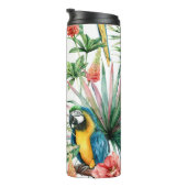 Wasserfarbenes tropisches nahtloses Muster mit Pap Thermosbecher (Nach rechts gedreht)