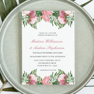 Wasserfarbenes tropisches Paradies-Hochzeit mit Bl Einladung