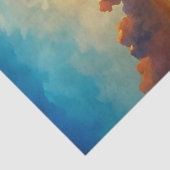 Wasserfarbenes Vintages Schiff im Sonnenaufgang Seidenpapier (Detail)