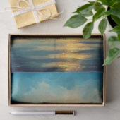 Wasserfarbenes Vintages Schiff im Sonnenaufgang Seidenpapier (Geschenk)