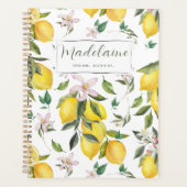 Wasserfarbenes Vintages Zitronen und Grüne Planer (Vorderseite)