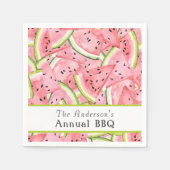 Wasserfarbenes Wassermelonmuster mit benutzerdefin Serviette (Vorderseite)