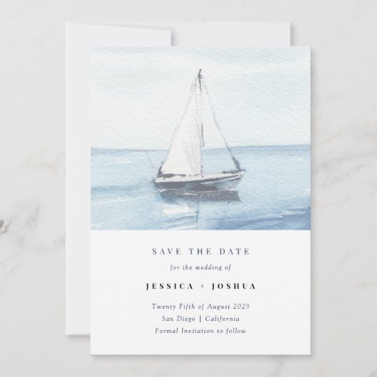 Wasserfarbenes Wassersportzentrum Save the Date Fo Einladung (Vorderseite)