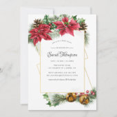 Wasserfarbenes Weihnachtsgeometrisches Brautparty Einladung (Vorderseite)