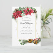 Wasserfarbenes Weihnachtsgeometrisches Brautparty Einladung (Stehend Vorderseite)