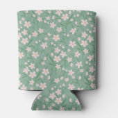 Wasserfarbenes weißes botanisches grünes Muster Dosenkühler (Rückseite)