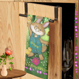 Wasserfarbenes weißes Osterhase Geschirrtuch