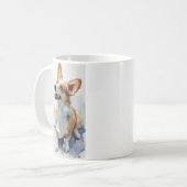Wasserfarbenes Welsh Pembroke Corgi Kaffeetasse (Vorderseite Links)