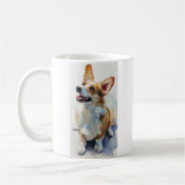 Wasserfarbenes Welsh Pembroke Corgi Kaffeetasse (Links)