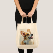 Wasserfarbenes Welsh Pembroke Corgi Tragetasche (Vorderseite (Produkt))