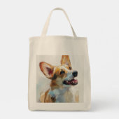 Wasserfarbenes Welsh Pembroke Corgi Tragetasche (Rückseite)