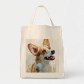 Wasserfarbenes Welsh Pembroke Corgi Tragetasche (Vorne)