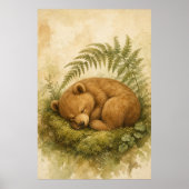 Wasserfarbenes Whimsical-Kunstposter 'Schlafender  Poster (Vorne)