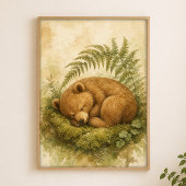 Wasserfarbenes Whimsical-Kunstposter 'Schlafender  Poster