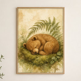 Wasserfarbenes Whimsical-Kunstposter 'Schlafender  Poster