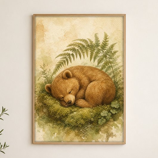 Wasserfarbenes Whimsical-Kunstposter 'Schlafender  Poster