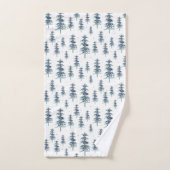 Wasserfarbenes Winterpine-Baumuster Badhandtuch Set (Handtuch)