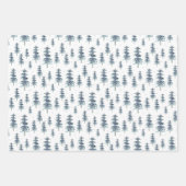 Wasserfarbenes Winterpine-Baumuster Geschenkpapier Set (Vorderseite 3)