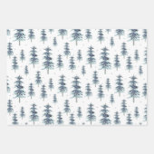 Wasserfarbenes Winterpine-Baumuster Geschenkpapier Set (Vorderseite 2)