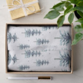 Wasserfarbenes Winterpine-Baumuster Seidenpapier (Geschenk)