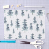 Wasserfarbenes Winterpine-Baumuster Seidenpapier (Handwerk)