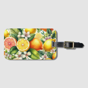 Wasserfarbenes Zitrusfruchtmuster Gepäckanhänger