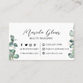 Wasserfarbeneukalyptus für Schönheitstherapeut Visitenkarte (Rückseite)