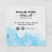 Wasserfarbenexpressionist Pink Tulips Florist Quadratische Visitenkarte (Rückseite)