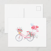 Wasserfarbenfahrrad & Balloons Postkarte (Vorne/Hinten)