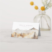 Wasserfarbenfall Berg Hochzeit im Freien Platzkarte (Vorderseite)